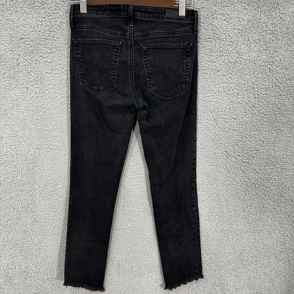 AG ADRIANO GOLDSCHMIED jeans 26 The Prima Cigarette Leg Black Pants chewed hem - Picture 2 of 11